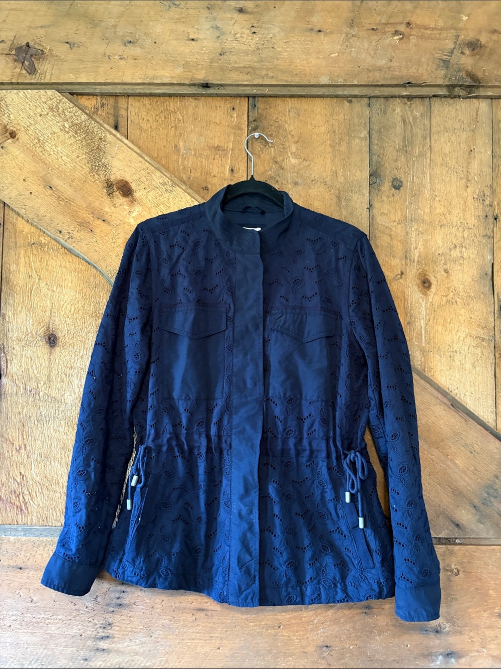 GAP Navy Eyelet Drawstring Utility Jacket